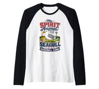 My Spirit Animal is A Seagull At A Baseball Game Manche Raglan