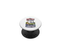 My Spirit Animal is A Seagull At A Baseball Game PopSockets PopGrip Adhésif