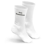 my STITCHERY Chaussettes brodées avec nom ou texte au choix - Chaussettes personnalisées comme idée cadeau exceptionnelle, Blanc (43 à 46)