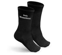 my STITCHERY Chaussettes brodées avec nom ou texte au choix - Chaussettes personnalisées comme idée cadeau exceptionnelle, Noir (47 à 50)