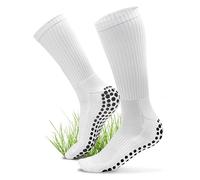 my STITCHERY Chaussettes de football antidérapantes avec texte brodé - Chaussettes de football personnalisées comme idée cadeau exceptionnelle, Blanc., 39-46