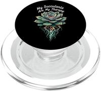 My Succulents are My Therapy Plant Lover Gardening PopSockets PopGrip pour MagSafe