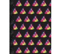 My Super Cute Black Rainbow Unicorn Poop Emoji Composition Book: 150 Pages Or 75 Sheets, Wide Ruled, Softcover