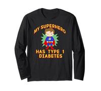 My Superhero A Type 1 Diabetes T1D Brown Haired Boy Meme Manche Longue