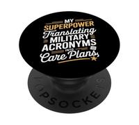 My Superpower Traduire les acronymes militaires VA Nurse PopSockets PopGrip Adhésif