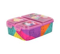 My sweety pop - Boîte à goûter - Lunch box - Pour enfant - Crèche - Maternelle - Ecole - Vacances - Repas - 19.5 cm - Idée Cadeau - 3 compartiments - Princesses - Rose - Fille