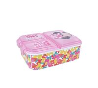 My sweety pop - Boîte à goûter - Lunch box - Pour enfant - Crèche - Maternelle - Ecole - Vacances - Repas - 19.5 cm - Idée Cadeau - 3 compartiments - Minnie Mouse - Rose - Fille