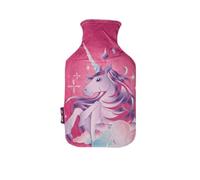 My sweety pop - Bouillotte eau chaude avec housse peluche pour enfant licorne - Caoutchouc naturel - Vacances - 33 cm - 1.5 l - Idée Cadeau