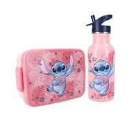 My sweety pop - Ensemble repas - Boîte à goûter + Gourde - Lunch box - Hydratation - Stitch - Pour enfant - Crèche - Maternelle - Ecole - Vacances - Repas - Pour Fille - Rose - Idée Cadeau