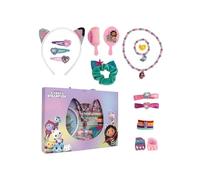 My sweety pop - Gabby’s Dollhouse - Coffret 24 Accessoires Fille - Serre-tête, Collier, Bracelet, Brosse, Pinces & Élastiques - Rose et Violet
