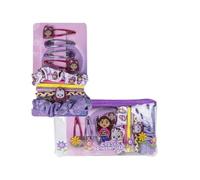 My sweety pop Gabby’s Dollhouse - Set Accessoires Cheveux Fille - 5 Élastiques, 4 Barrettes, 1 Bracelet - Pochette Cadeau - Violet