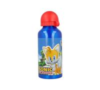 My sweety pop - Gourde - Aluminium - Pour enfant - Crèche - Maternelle - Ecole - Vacances - Repas - 17,5 cm - 400 ml - Hydratation - Idée Cadeau - Sonic - Bleu - pour garcon