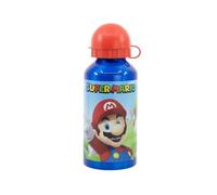 My sweety pop - Gourde - Aluminium - Pour enfant - Crèche - Maternelle - Ecole - Vacances - Repas - 17,5 cm - 400 ml - Hydratation - Idée Cadeau - Super Mario - Bleu - pour garcon