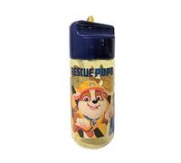 My sweety pop - Gourde enfant plastique avec paille Pat Patrouille - 17 cm - Bouteille transparente pour école, sport, sorties - Fermeture sécurisée - Transparente - Bleu/Jaune