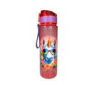 My sweety pop Gourde Licorne Rose avec Fleurs pour Fille Bouteille D'eau | Enfant 600ml Sans BPA Idéal école Sport et Design Pailleté et Résistant