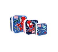 My sweety pop - lot de 3 boites a gouter - Boîte à goûter - Lunch box - Pour enfant - Crèche - Maternelle - Ecole - Vacances - Repas - 11,5 cm (Spidey - Rouge/Bleu)