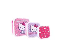 My sweety pop - lot de 3 boites a gouter - Boîte à goûter - Lunch box - Pour enfant - Crèche - Maternelle - Ecole - Vacances - Repas - 11,5 cm (Hello Kitty - Rose/Violet)