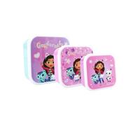 My sweety pop - lot de 3 boites a gouter - Boîte à goûter - Lunch box - Pour enfant - Crèche - Maternelle - Ecole - Vacances - Repas - 11,5 cm (Gabby et la Maison Magique - Rose/Violet/Bleu)