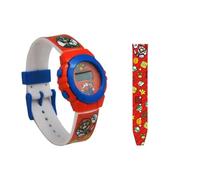 My sweety pop - Montre Numérique pour Garcon - Enfant - Ecole - Maternelle - Garderie - Vacances - Idée Cadeau - Bracelet Ajustable - Mario - Rouge/Bleu