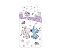 My sweety pop - Parure de lit pour Fille Lilo&Stitch - Stitch - 2 Pieces - Enfant - Housse de Couette - Réversible - 140 x 200 - Taie d'oreiller - 70 x 90 cm Literie - Coton - Violet/Blanc - Fille