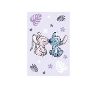My sweety pop Plaid pour Fille Stitch & Angel - Couverture Enfant - 100 x 150 cm - 100% Polyester - Plaid Disney - Idée Cadeau (Plaid Stitch & Angel- Rose)