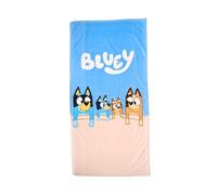 My sweety pop - Serviette de Plage bluey - Serviette de Bain - Enfant - 70 x 140 cm - 100% Coton - Vacances - Idée Cadeau - Bluey - Bleu/Sable - Chien - Renard