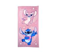 My sweety pop - Serviette de Plage Stitch - Serviette de Bain - Lilo et Stitch - Enfant - 70 x 140 cm - 100% Polyester - Vacances - Idée Cadeau - Stitch et Angel - Rose