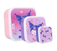 My sweety pop | Set de 3 Boîtes à Goûter Kuromi pour Enfants | Boîtes à Encas Emboîtables Sans BPA | Idéal École, Pique-nique et Sorties | Design Kawaii Hello Kitty & Friends | Rose et Violet