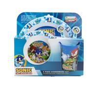 My sweety pop - Set de vaisselle pour enfant - coffret repas - ensemble 5 pièces - Assiette - Bol - Verre - Fourchette - cuillère - Sonic - Garcon