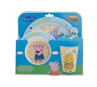 My sweety pop - Set de vaisselle pour enfant - coffret repas - ensemble 5 pièces - Assiette - Bol - Verre - Fourchette - cuillère - Peppa Pig - Mixte