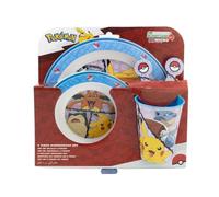 My sweety pop - Set de vaisselle pour enfant - coffret repas - ensemble 5 pièces - Assiette - Bol - Verre - Fourchette - cuillère - Pokémon - Garcon