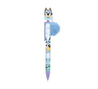 My sweety pop | Stylo Bluey avec Pompon Bleu Doux | Accessoire d'Écriture pour Enfant | Idée Cadeau Anniversaire et École | Papeterie Officielle Bluey pour Filles et Garçons