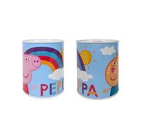 My Sweety Pop Tirelire en métal Peppa Pig Bleu école Rangement pièces 12 cm