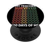 My Teacher Survived 100 Days of Me Rétro Pois Professeur PopSockets PopGrip Adhésif