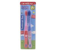 My Teeth Time Peppa Pig Lot de 2 brosses à dents pour enfants de 4 à 6 ans Motif Peppa et George Multicolore