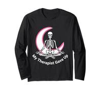 My Therapist Gave Up Méditant Squelette Yoga Moon Manche Longue