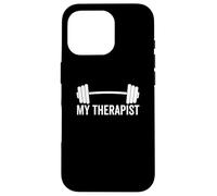My Therapist Haltère d'entraînement Amusant pour haltérophilie Coque pour iPhone 16 Pro