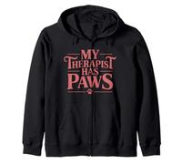 My Therapist Has Paws Adorable Motif Amoureux des Chiens Sweat à Capuche
