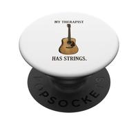 My Therapist Has Strings Guitare Électrique Acoustique Musicien PopSockets PopGrip Adhésif