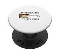 My Therapist Has Strings Guitare Humoristique Santé mentale PopSockets PopGrip Adhésif