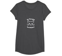 My Therapist Has Whiskers - Santé mentale des Amoureux des Chats T-Shirt, Fille, Chiné Foncé, L