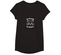 My Therapist Has Whiskers - Santé mentale des Amoureux des Chats T-Shirt, Fille, Noir, XS