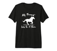 My Therapist Lives in A Barn Horse Lover Equitation T-Shirt Haut de Gamme