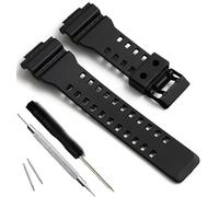 My Time OliBoPo Bracelet de rechange en résine naturelle pour homme Casio G-Shock GD120/GA-100/GA-110/GA-100C, Noir + boucle noire., 200 millimeters, Moderne