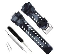 My Time OliBoPo Bracelet de rechange en résine naturelle pour homme Casio G-Shock GD120/GA-100/GA-110/GA-100C, Camouflage-gris, M, Résistant, léger, souple, doux