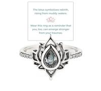 My Trauma Lotus Ring Bague en argent S925 avec fleur de lotus polie et résistante au ternissement et incrustée de zircones pour vous rappeler de vous débarrasser de votre traumatisme de manière