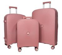 MY TRAVEL BAG Valise à coque rigide en polypropylène (bagage à main, moyen-grand), roulettes jumelées à 360°, rose bonbon, 3er Set, Valise rigide avec roulettes doubles à 360°