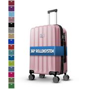 MY TRAVEL BAG Valise à coque rigide Trolley ABS Valise de voyage 4 roulettes jumelées Bagage à main Moyen Grand Set avec joint d'expansion de 5 cm Léger Stable, Or rose., Mittlerer Koffer (65cm)