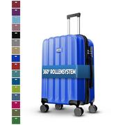 MY TRAVEL BAG Valise à coque rigide Trolley ABS Valise de voyage 4 roulettes jumelées Bagage à main Moyen Grand Set avec joint de dilatation de 5 cm Léger Stable, bleu roi, Handgepäck (55cm)
