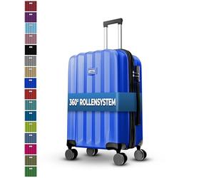 MY TRAVEL BAG Valise à coque rigide Trolley ABS Valise de voyage 4 roulettes jumelées Bagage à main Moyen Grand Set avec joint de dilatation de 5 cm Léger Stable, bleu roi, Handgepäck (55cm)